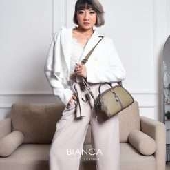 Genuine Leather Sling Bag Voila Bianca Green Army