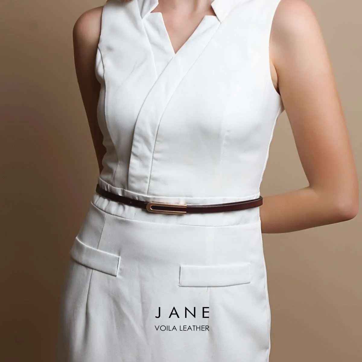 Luxury Office And Dress Genuine Leather Belt Voila Jane Burgundy (5)