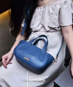 Genuine Leather Handbag Sling Voila Amora Blue