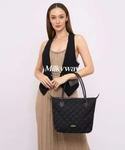 Tote Basic Premium Nylon Leather Voila Milkyway