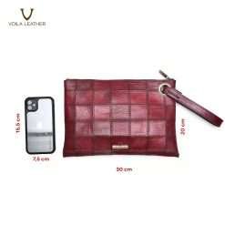 Large Pouch Kulit Asli Voila Orca Maroon