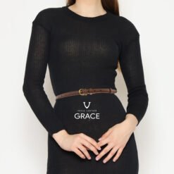 Women's Genuine Leather Belt Voila Grace Brown