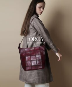 Tas Selempang Wanita Kulit Asli Voila Orca Bag Maroon