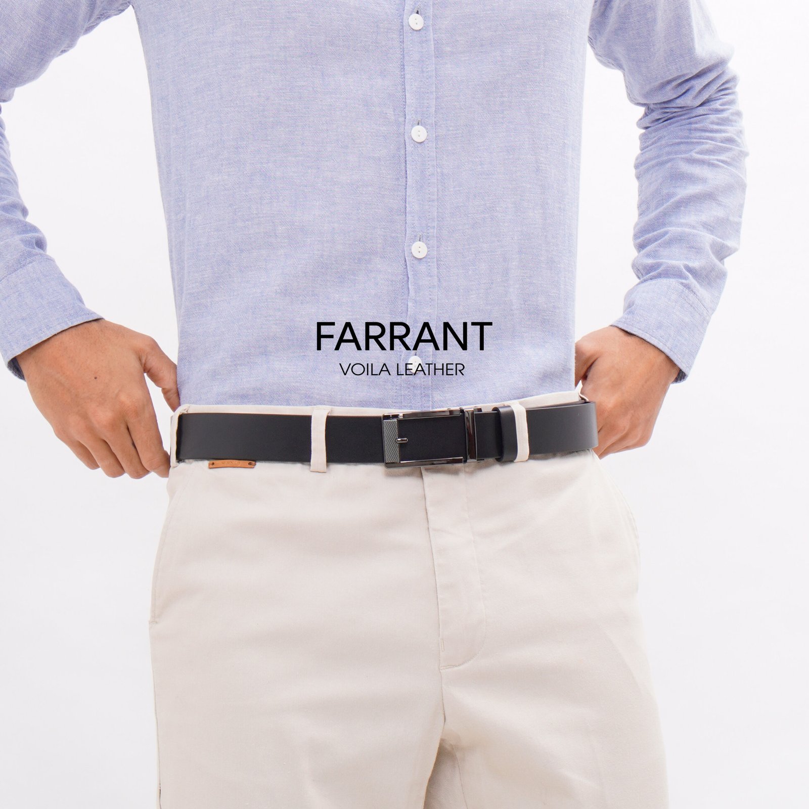Genuine Leather Men’s Belt Voila Farrant Black