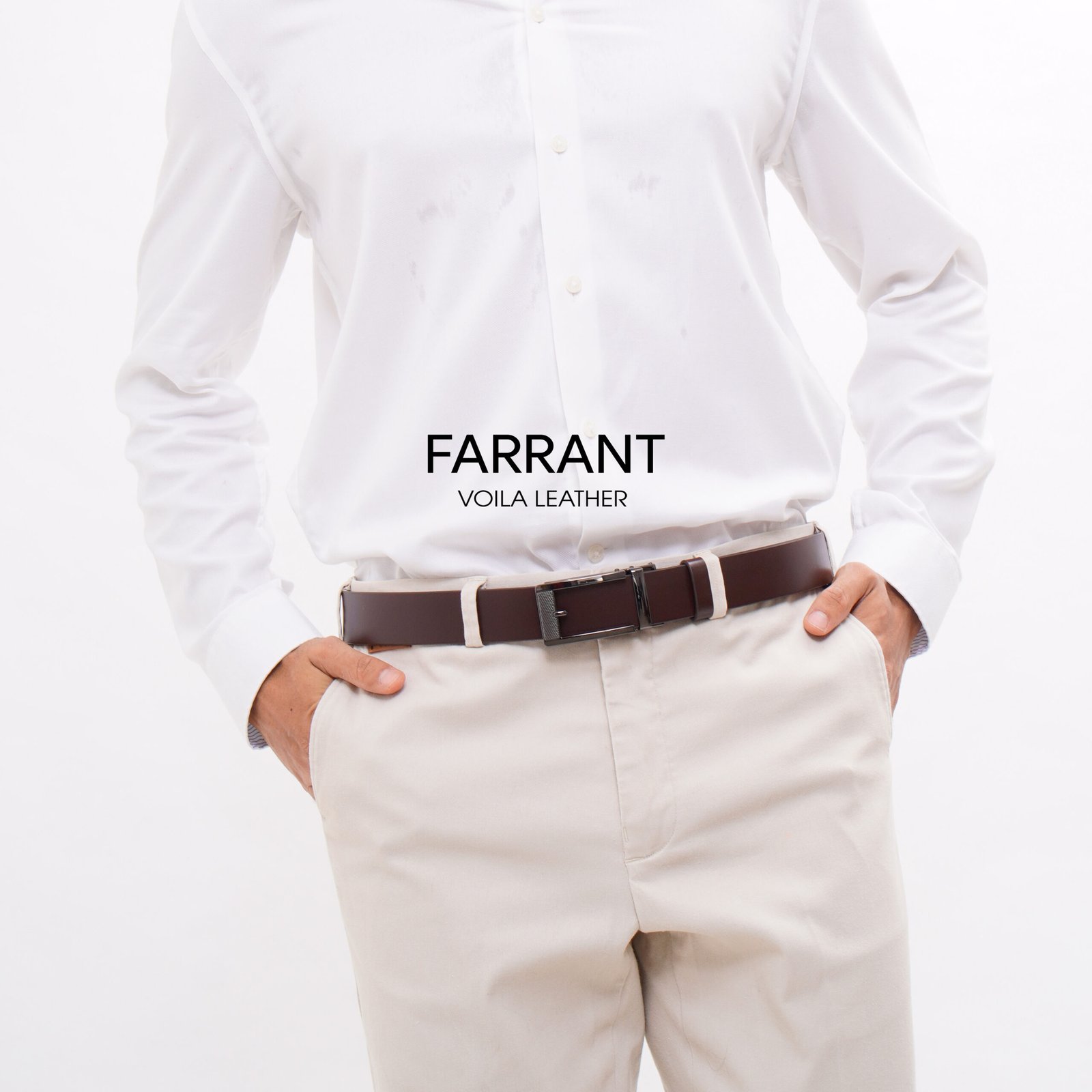 Genuine Leather Men’s Belt Voila Farrant Brown