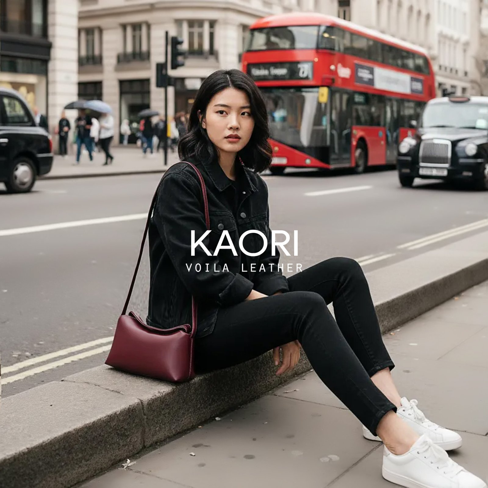 Tas Selempang Kulit Asli Voila Kaori Maroon