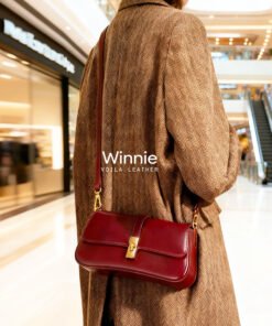 Tas Tote Selempang Kulit Asli Voila Winnie Maroon