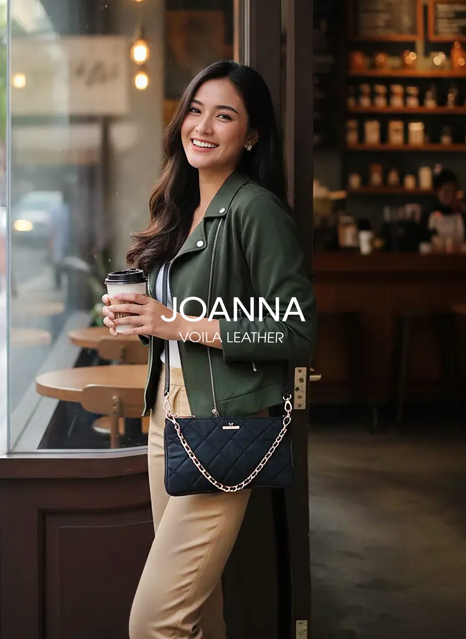 Clutch Selempang Nylon Kombinasi Kulit Voila Joanna