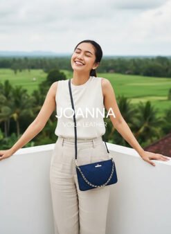 Clutch Selempang Nylon Kombinasi Kulit Voila Joanna Navy 1