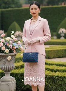 Clutch Selempang Nylon Kombinasi Kulit Voila Joanna Blue Navy