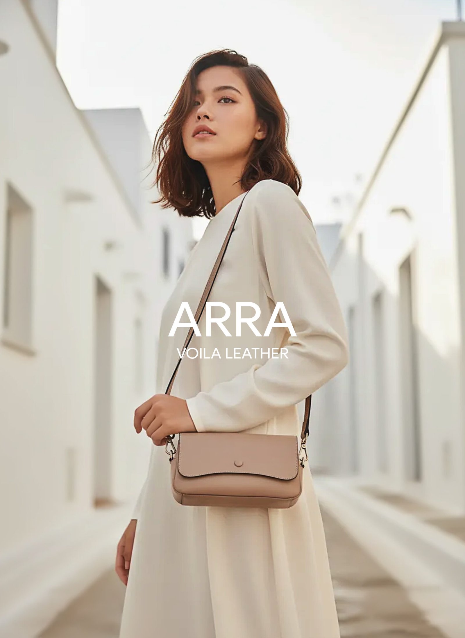 Tas Selempang Kulit Asli Casual Voila Arra Flawless Nude