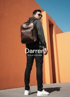 Genuine Leather Unisex Bacpack Voila Leather Darren Brown Model 3