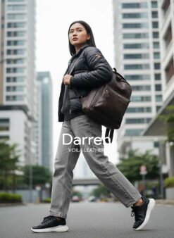 Genuine Leather Unisex Bacpack Voila Leather Darren Brown Model 4