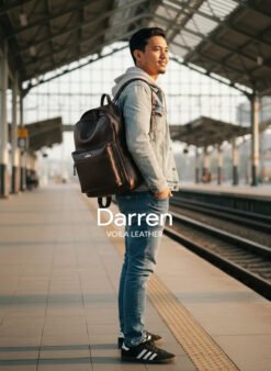 Genuine Leather Unisex Bacpack Voila Leather Darren Brown Model 5
