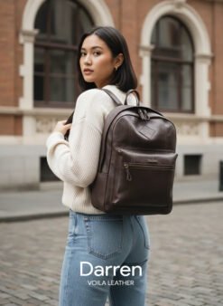 Genuine Leather Unisex Bacpack Voila Leather Darren Brown Model 6
