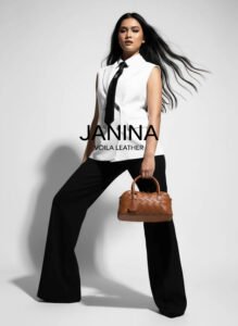 Handbag Selempang Anyaman Kulit Voila Janina Havana