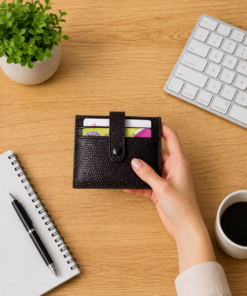 Card Holder Kulit Asli Voila Berry Dark Brown