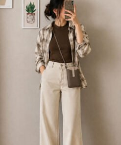 Tas Handphone Selempang Kulit Asli Voila Elora Mocca Ivory