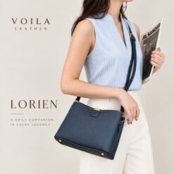 Handbag Selempang Kulit Asli Lorien Blue Jeans