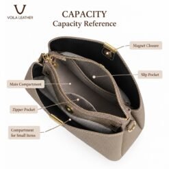 Handbag Selempang Kulit Asli Lorien Taupe 7