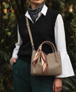 Tas Selempang Kulit Asli Voila Dahlia Taupe